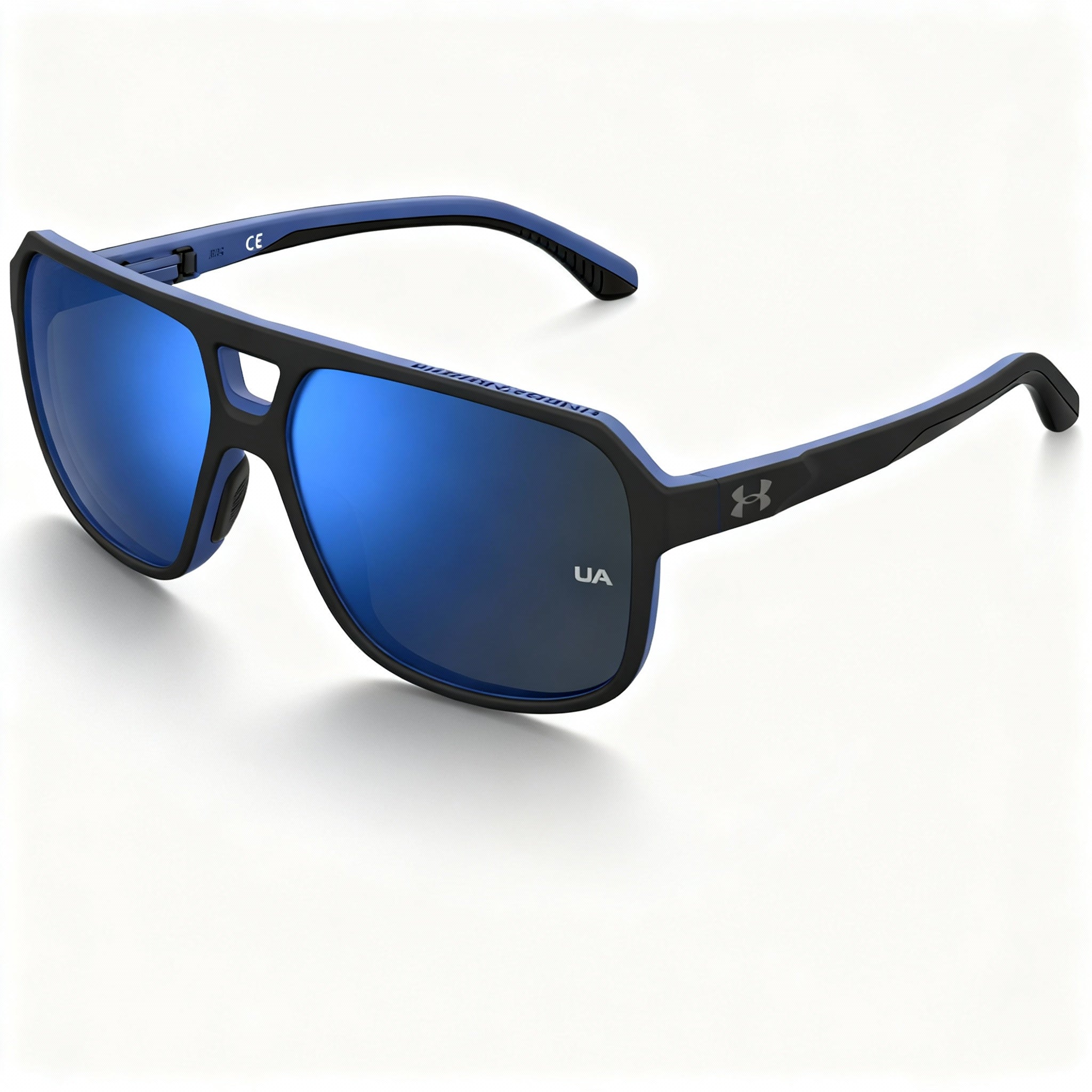 Under Armour Versatile Women’s ECO CO-POLYESTER Non-Polarized Sunglasses, Matte Black Blue/Grey Frame, Black Blue Lens, 61mm