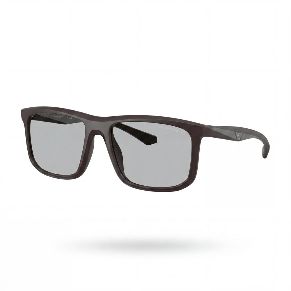 Emporio Armani Ea4234u Universal Fit Women's Plastic Sunglasses Matte Brown Light Grey Frame Light Grey Lens 100% UV Protection 57mm
