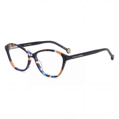 Carolina Herrera Classic Women's Non-Polarized Havana Blue Plastic Frame Sunglasses Lens Width 55mm