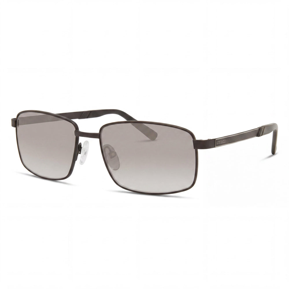 Gafas de sol Chesterfield casuales para hombre, metal negro mate, gris polarizado, con protección UV adaptativa a la luz, 58mm