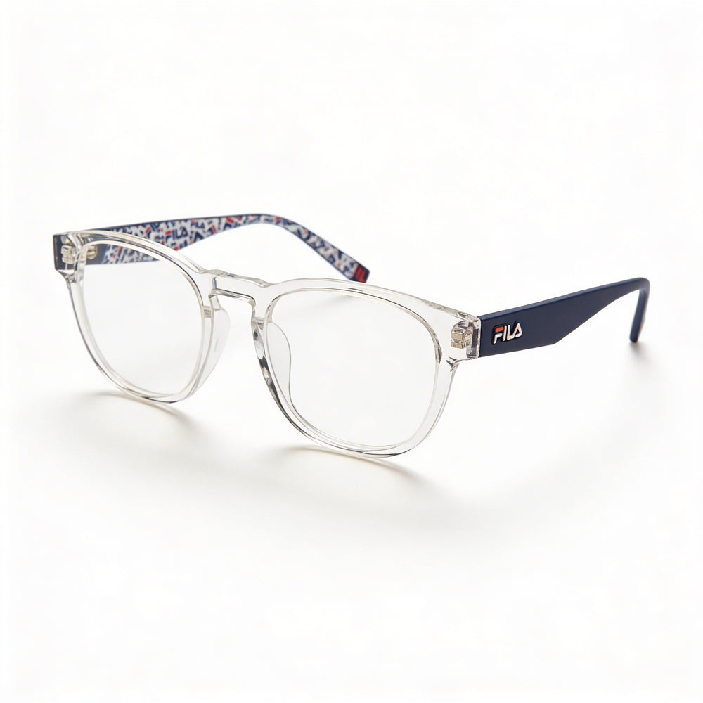 Fila Classic Women's Square Full Rim Acetate Crystal Frame with Polycarbonate Demo Lenses 50mm