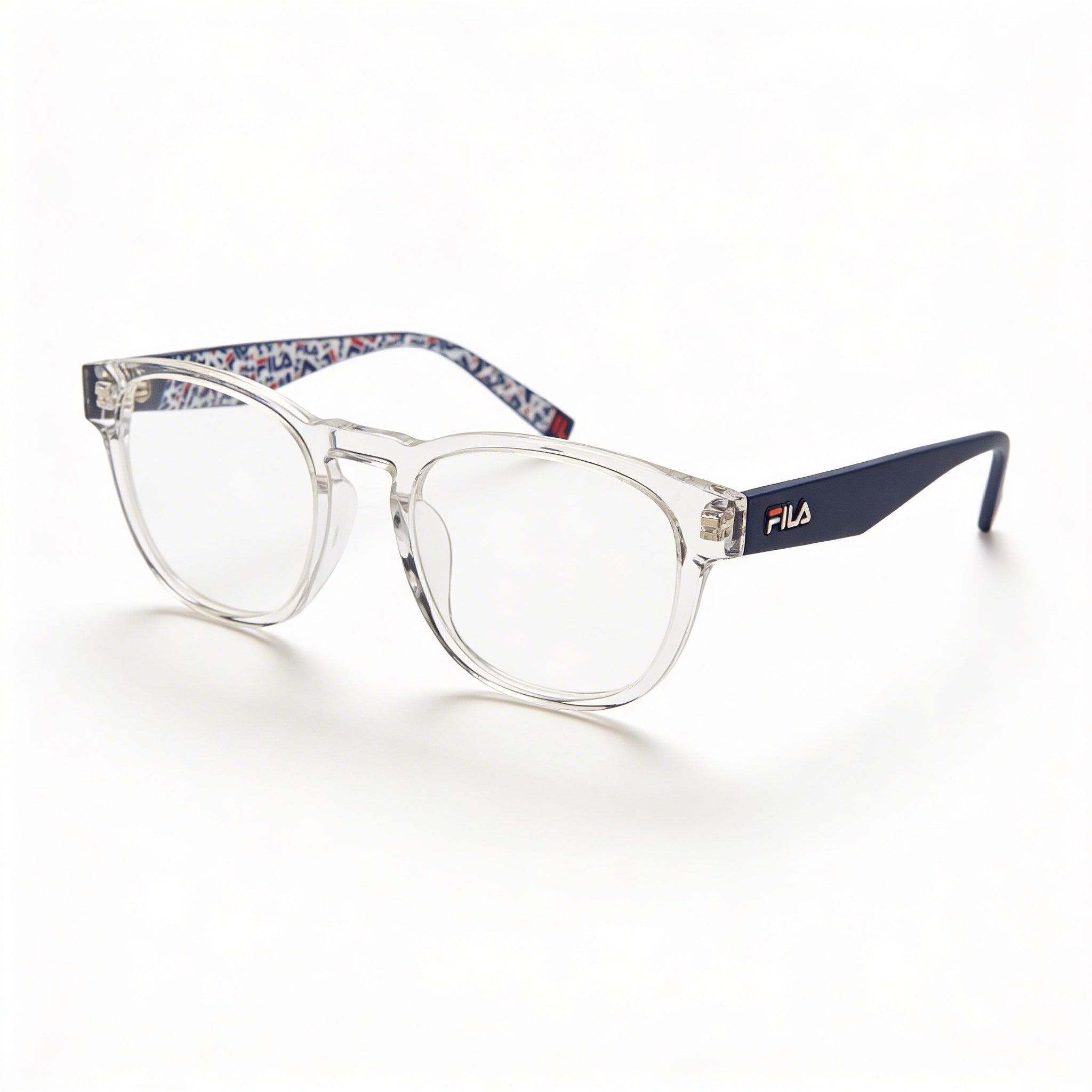 Fila Classic Women's Square Full Rim Acetate Crystal Frame with Polycarbonate Demo Lenses 50mm, Photo 1