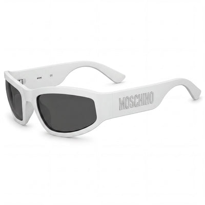 Gafas de sol Moschino Casual para hombre, color blanco mate, de poliamida INJ-GRIL. Grises, no polarizadas, 60-21-130
