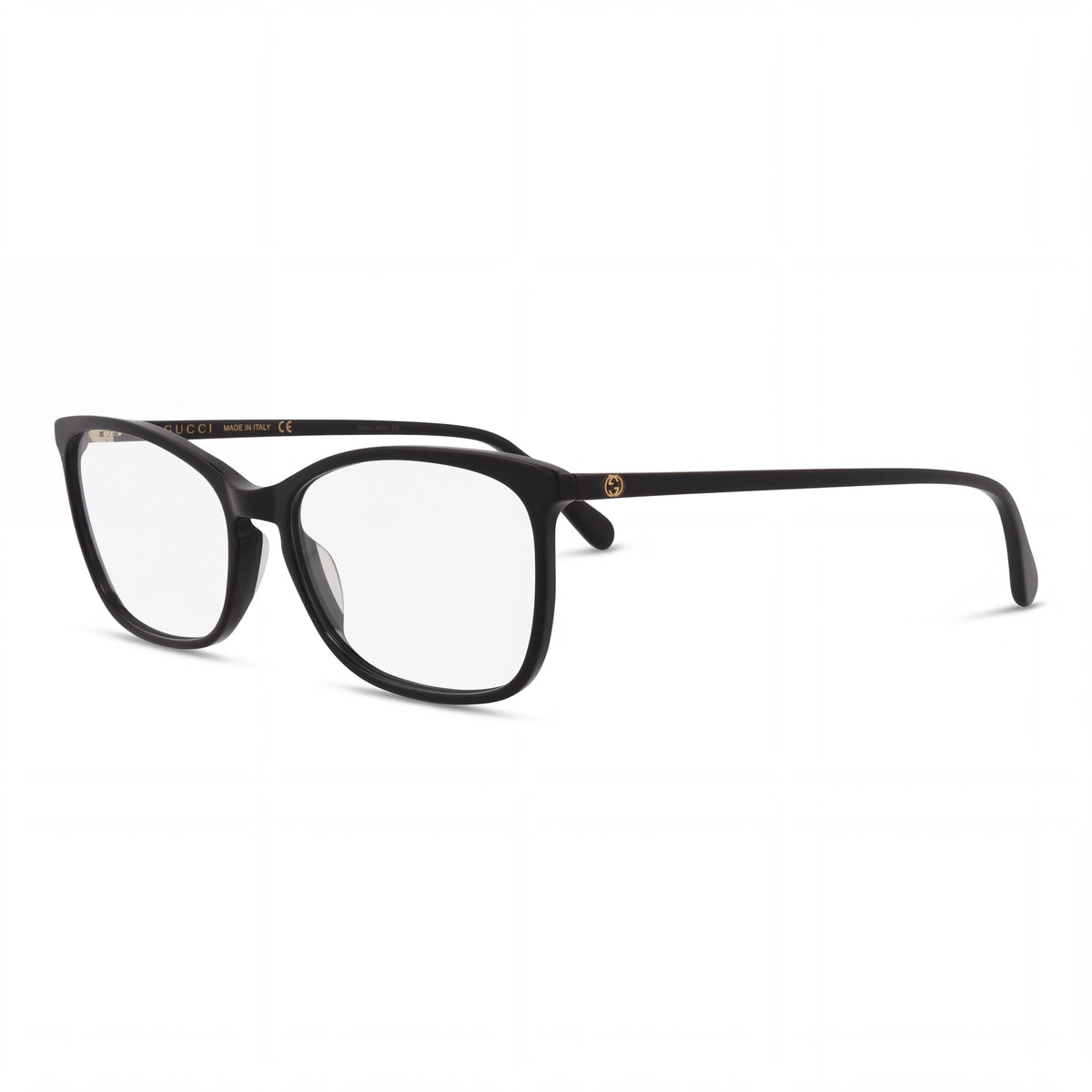 Gafas de sol Gucci para mujer con montura cuadrada/rectangular de plástico, negro transparente, 55-16-145 mm, Photo 1