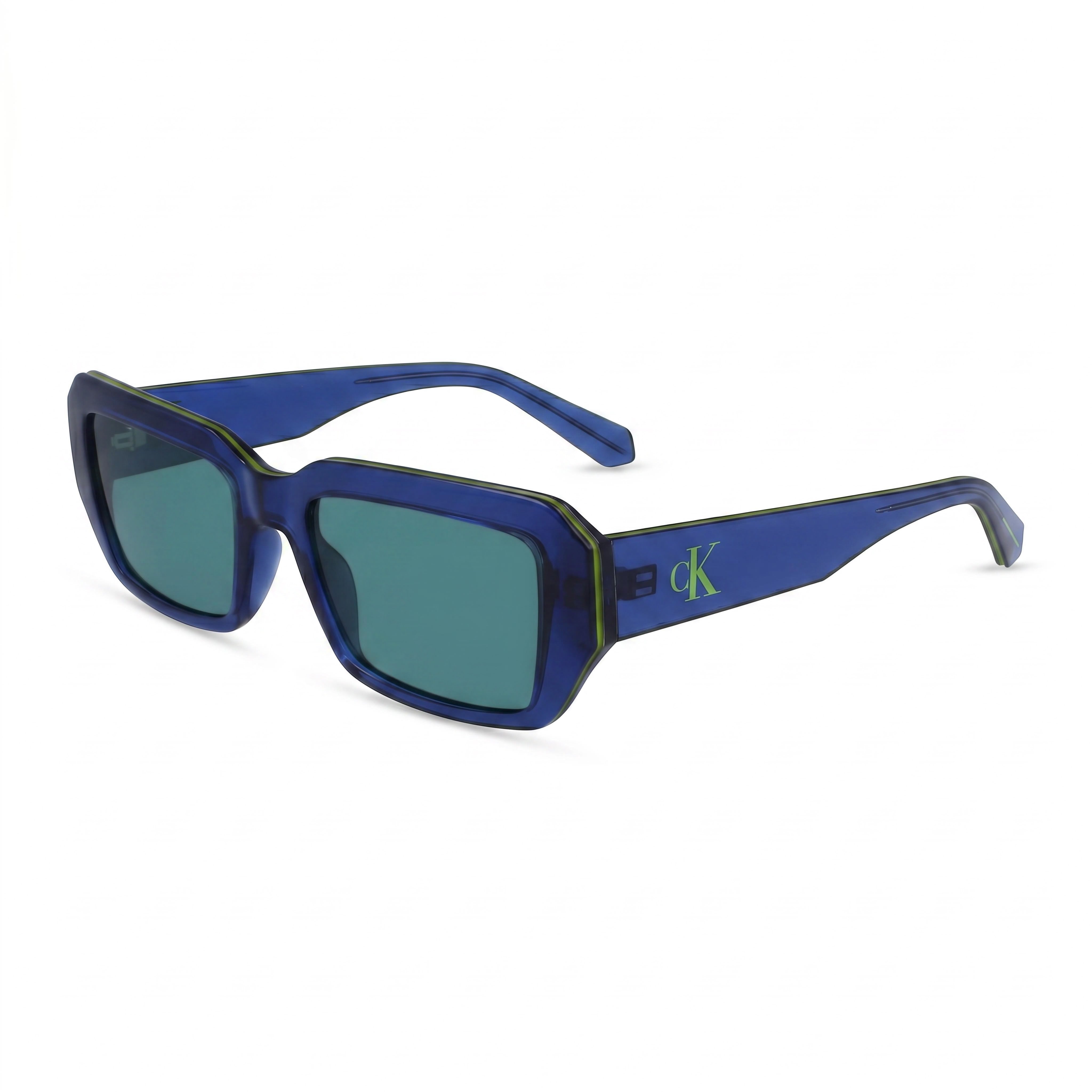 Calvin Klein Modern Men's Blue Beta-Titanium Frame Green Lenses UV Protection Sunglasses 53mm, Photo 1