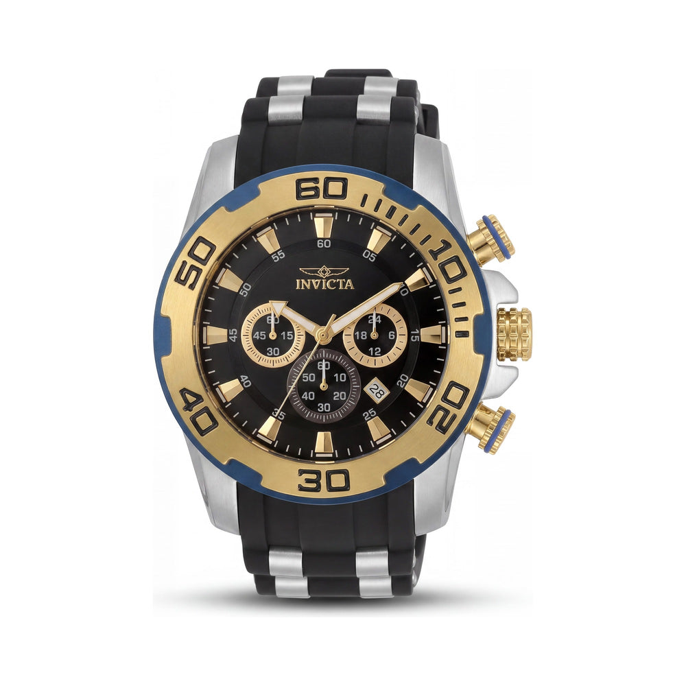 Invicta Pro Diver 30765 Modern Multicolored Unisex Quartz Chronograph Watch with Date & GMT, 50mm Stainless Steel Case, Silicone Strap