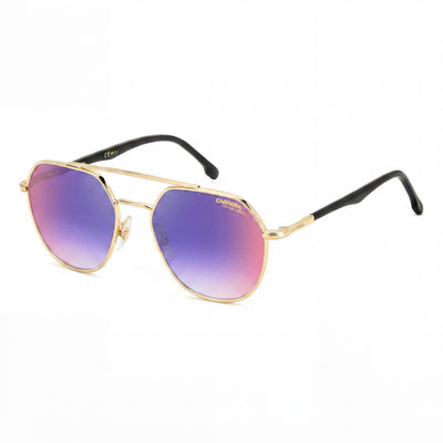 Carrera 303/S Unisex Black Gold Metal Frame Blue Shaded Red Polycarbonate Non-Polarized 53mm Sunglasses