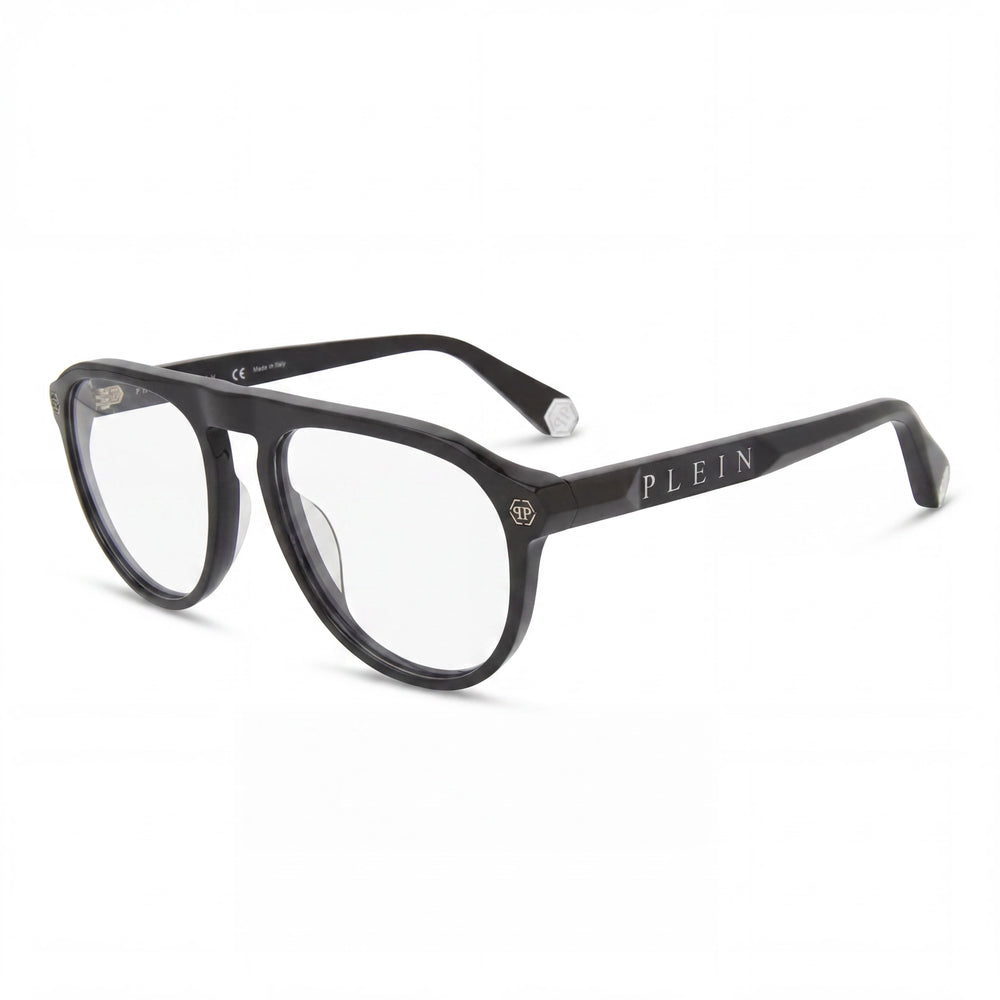Gafas Philipp Plein Vpp016m unisex de montura de plástico en negro brillante con lentes multicolor, ancho de lente 55 mm