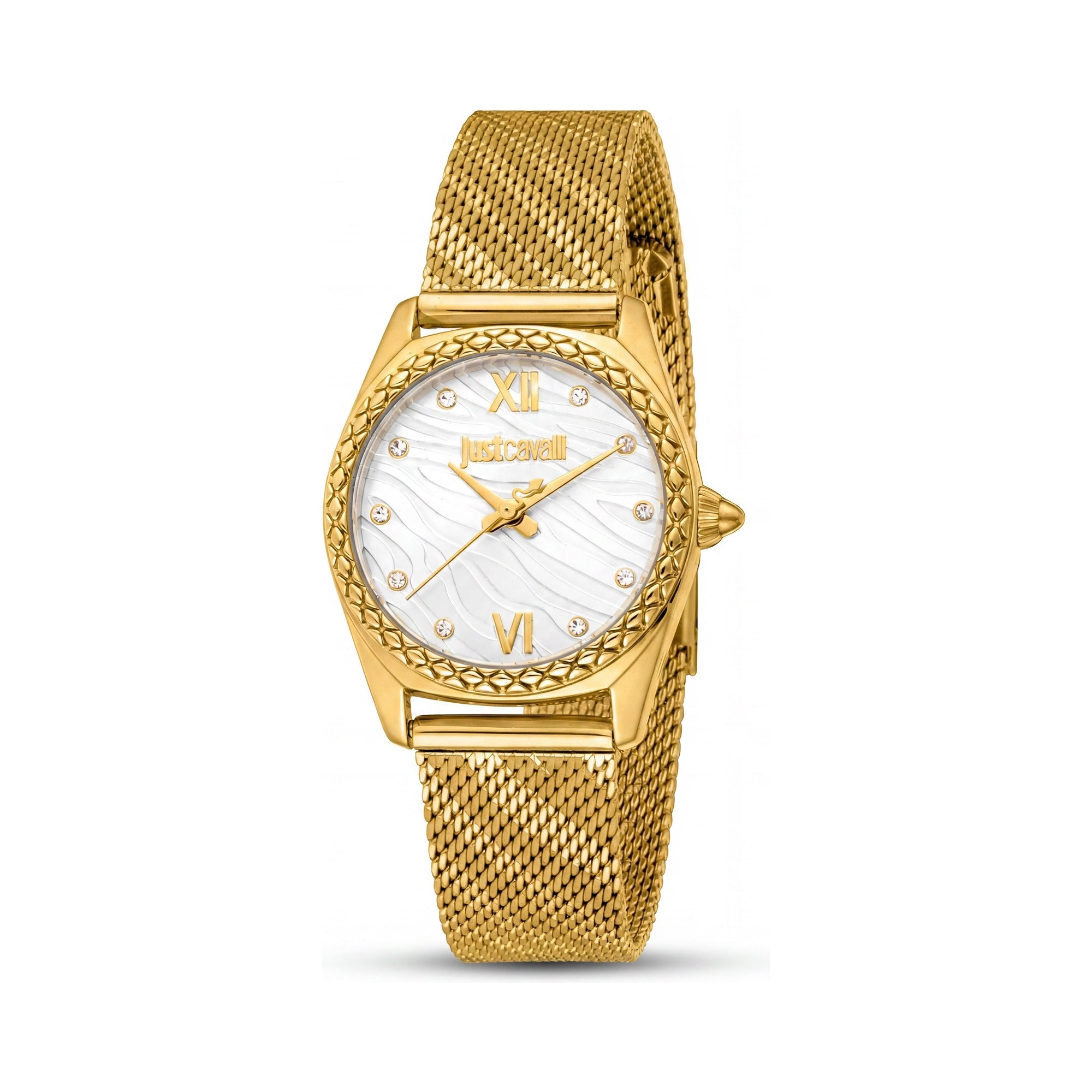 Reloj de cuarzo Just Cavalli Animalier para mujer, de oro amarillo, acero inoxidable, esfera gris plateada, 30 mm, Photo 1