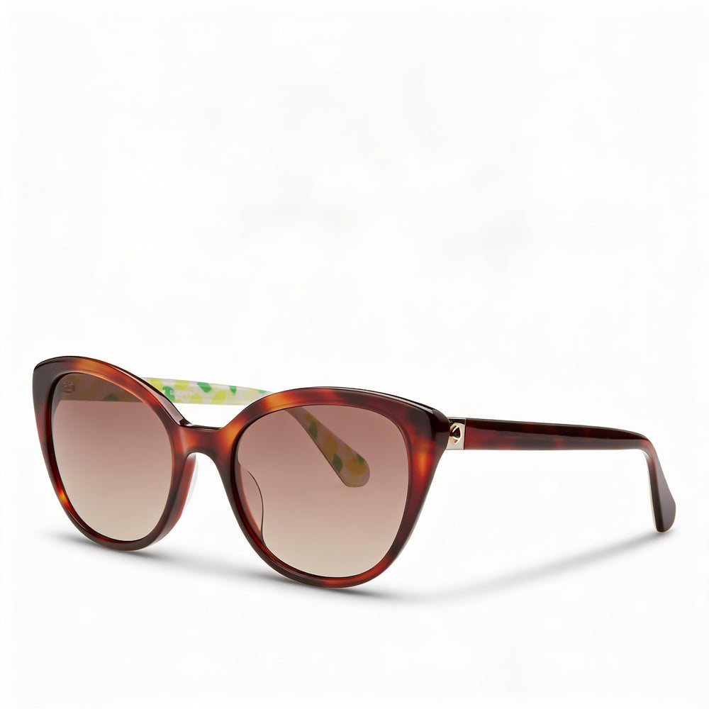 Kate Spade New York Casual Women's Acetate Havana Pattern Beige Brown Brown Shaded UV Protected 55mm Sunglasses