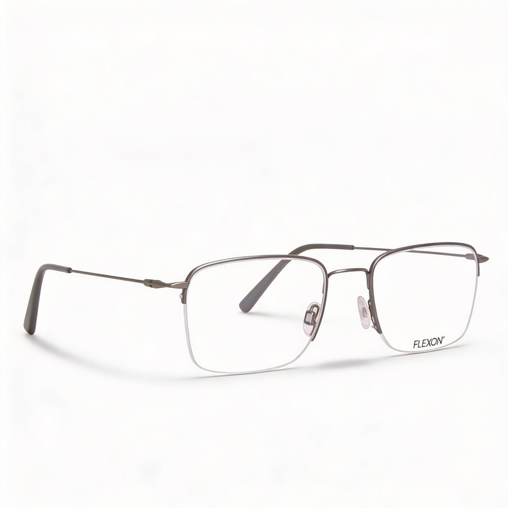 Gafas graduadas unisex Flexon Modern de metal, sin prescripción, color gris plomo, 52-20-140 mm