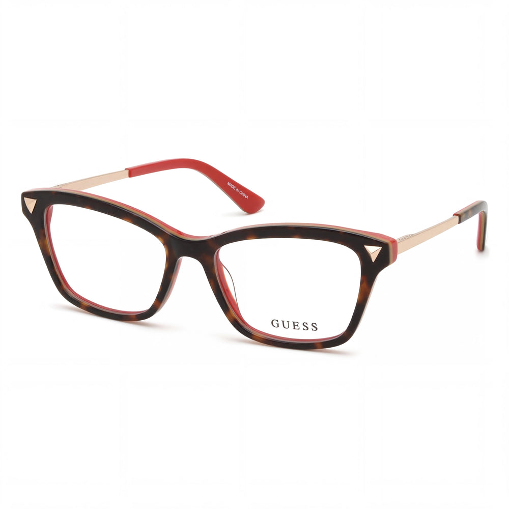 Gafas de vista Guess de estilo clásico para mujer con montura de plástico color Habana oscuro, talla 52-15-140 mm