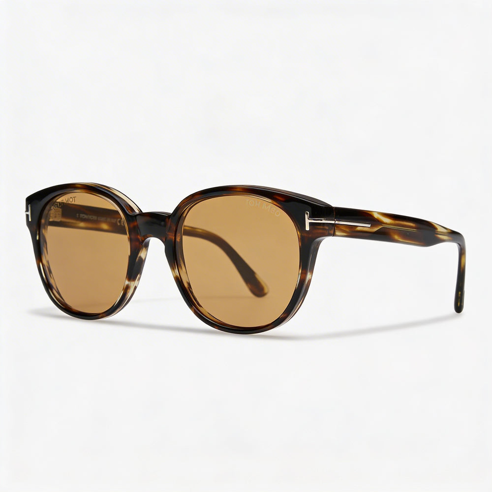 Tom Ford Classic Men's Eyewear with Dark Havana Frame and Black Lenses, Bridge 20mm, Temple 145mm