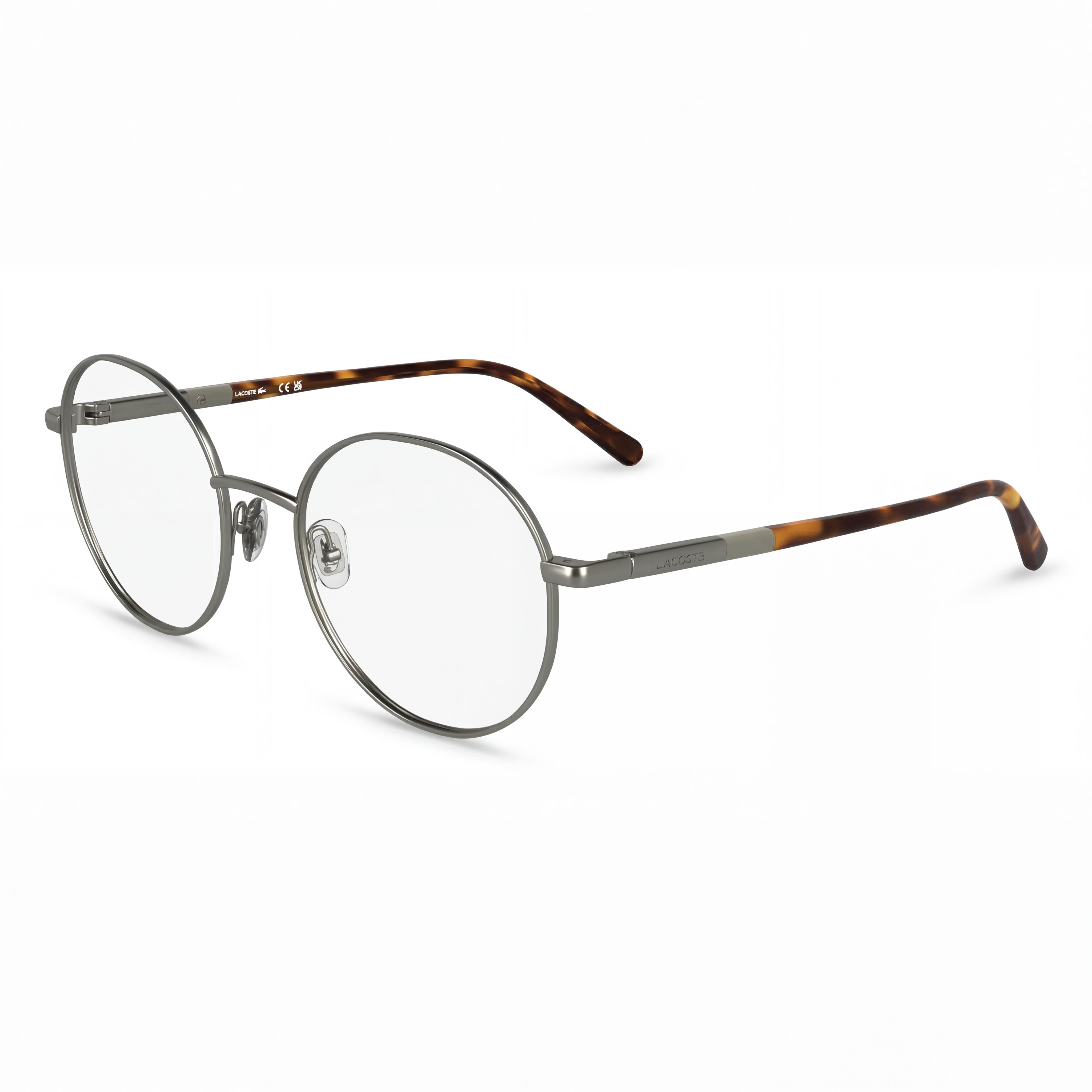 Gafas Lacoste L2310 Casual Unisex con montura ovalada de metal y lentes de policarbonato, gris plomo mate, 53 mm, Photo 1