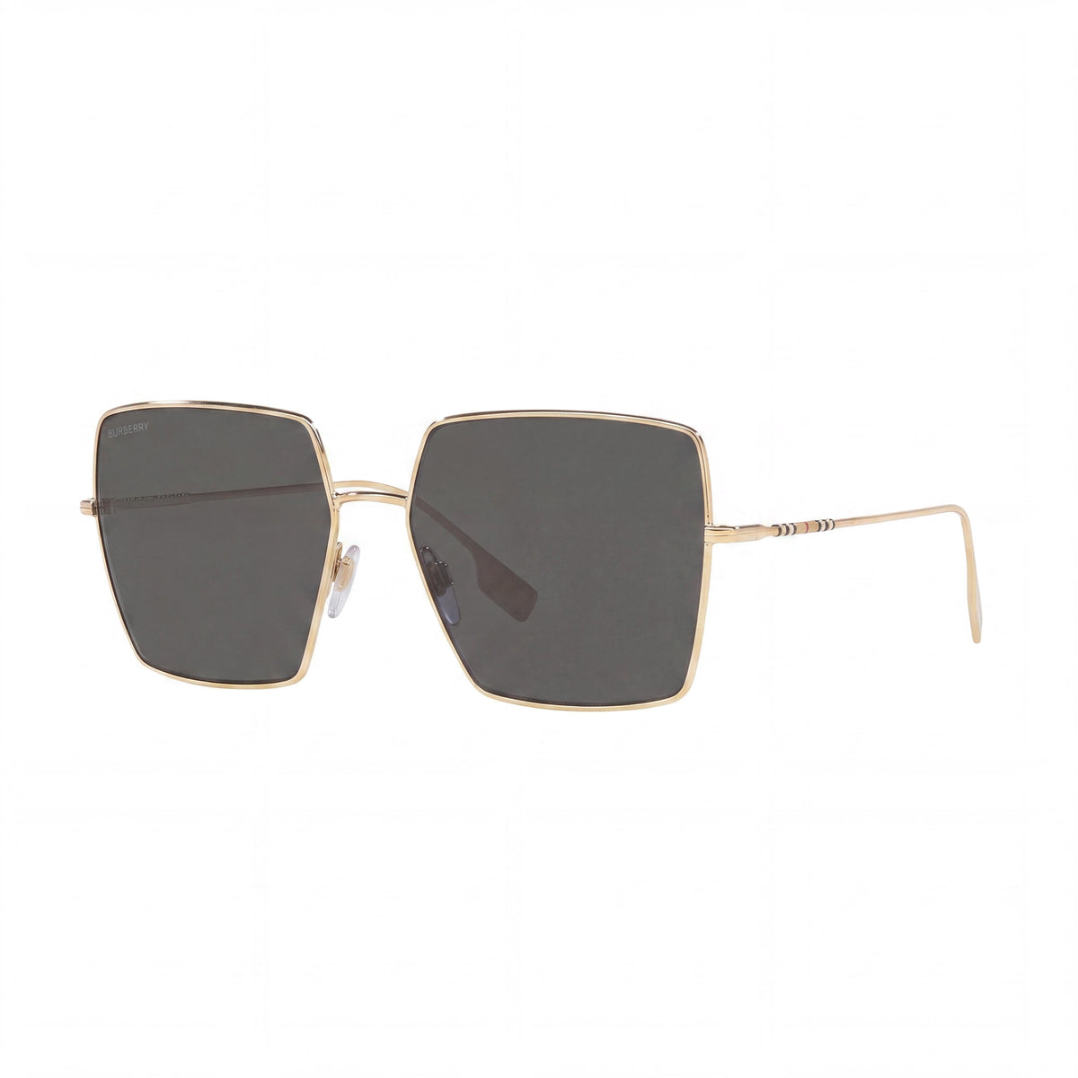 BURBERRY Women's Daphne Geometric Sunglasses, Light Gold Dark Grey Acetate Frame, UV Protection, 58mm, Photo 1