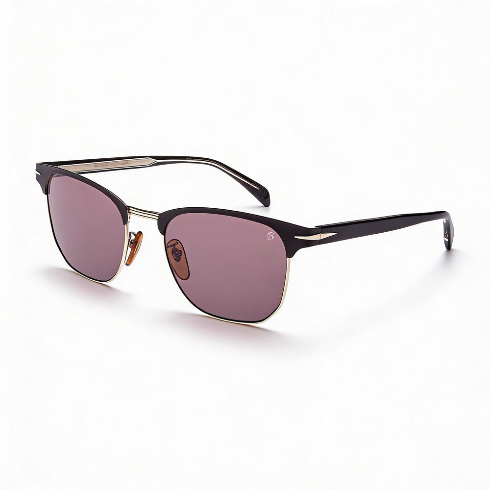 David Beckham Db 7057/F/S Unisex Alloy Steel Black Frame, Black Gold Polycarbonate Non-Polarized Lenses 56mm