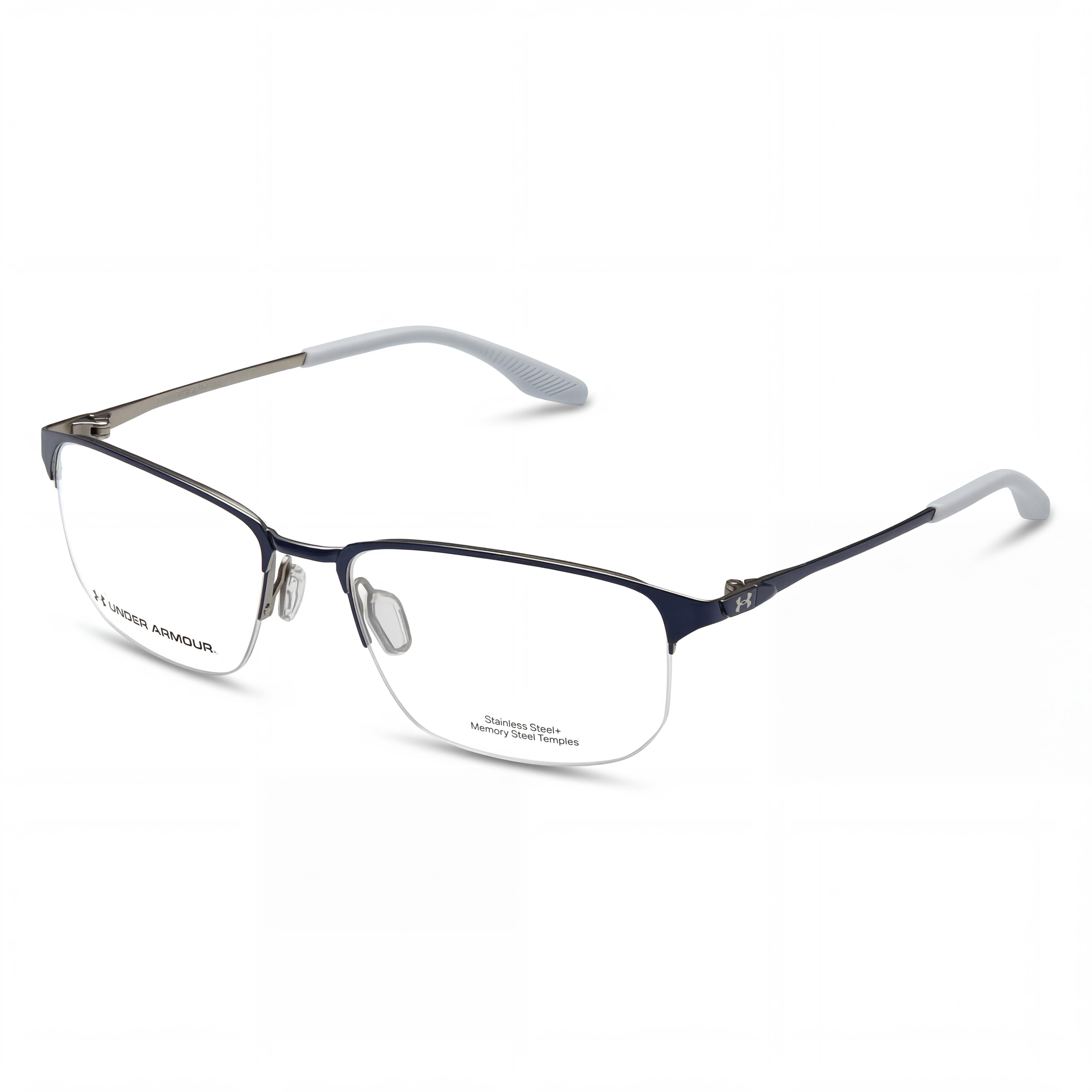 Gafas de sol Under Armour Modern unisex con montura de acero de aleación azul y lentes de policarbonato no polarizadas de 54 mm, Photo 1