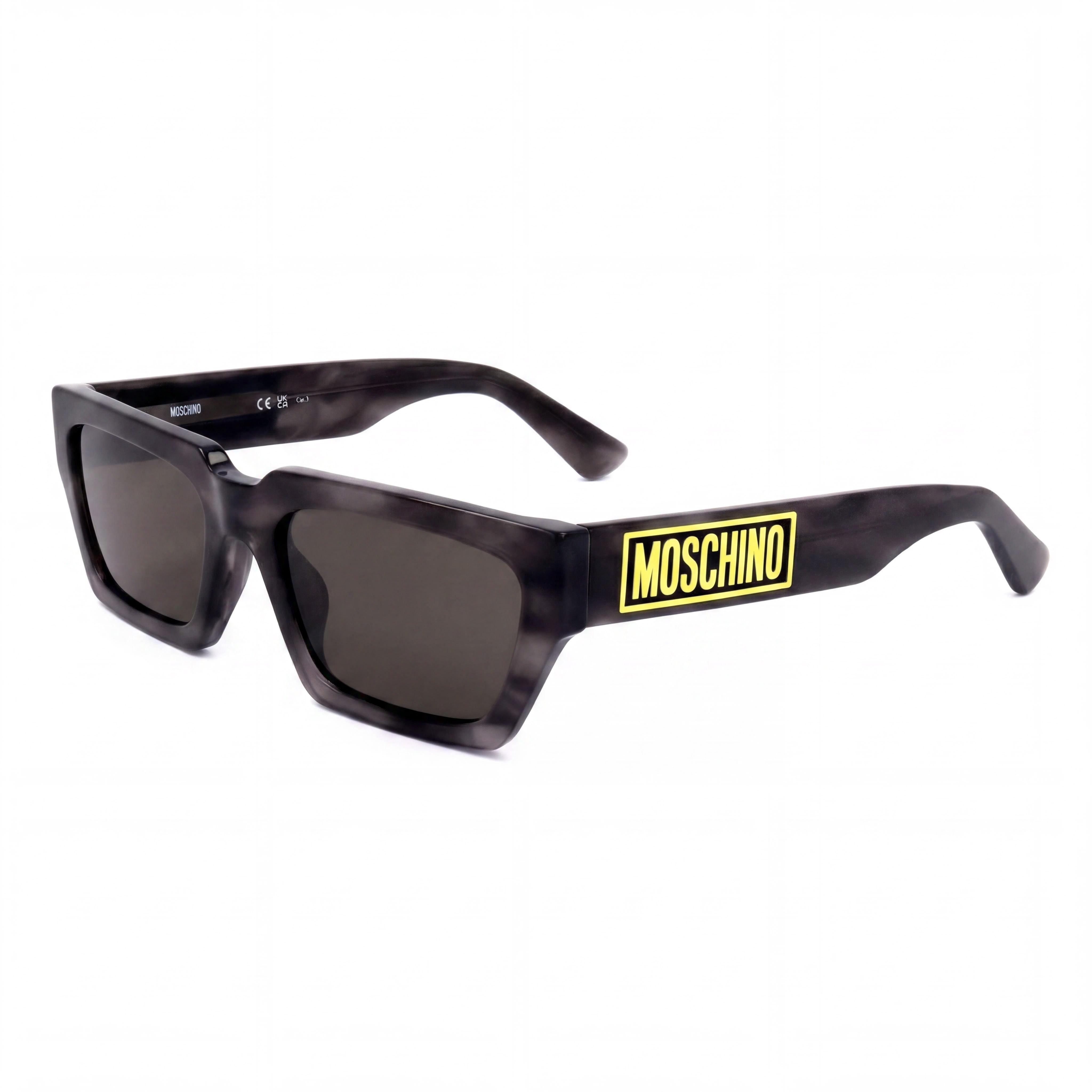 Moschino Casual Men's Grey Horn Acetate Frame Sunglasses with Grey Polycarbonate Lenses & UV Protection 55mm, Photo 1