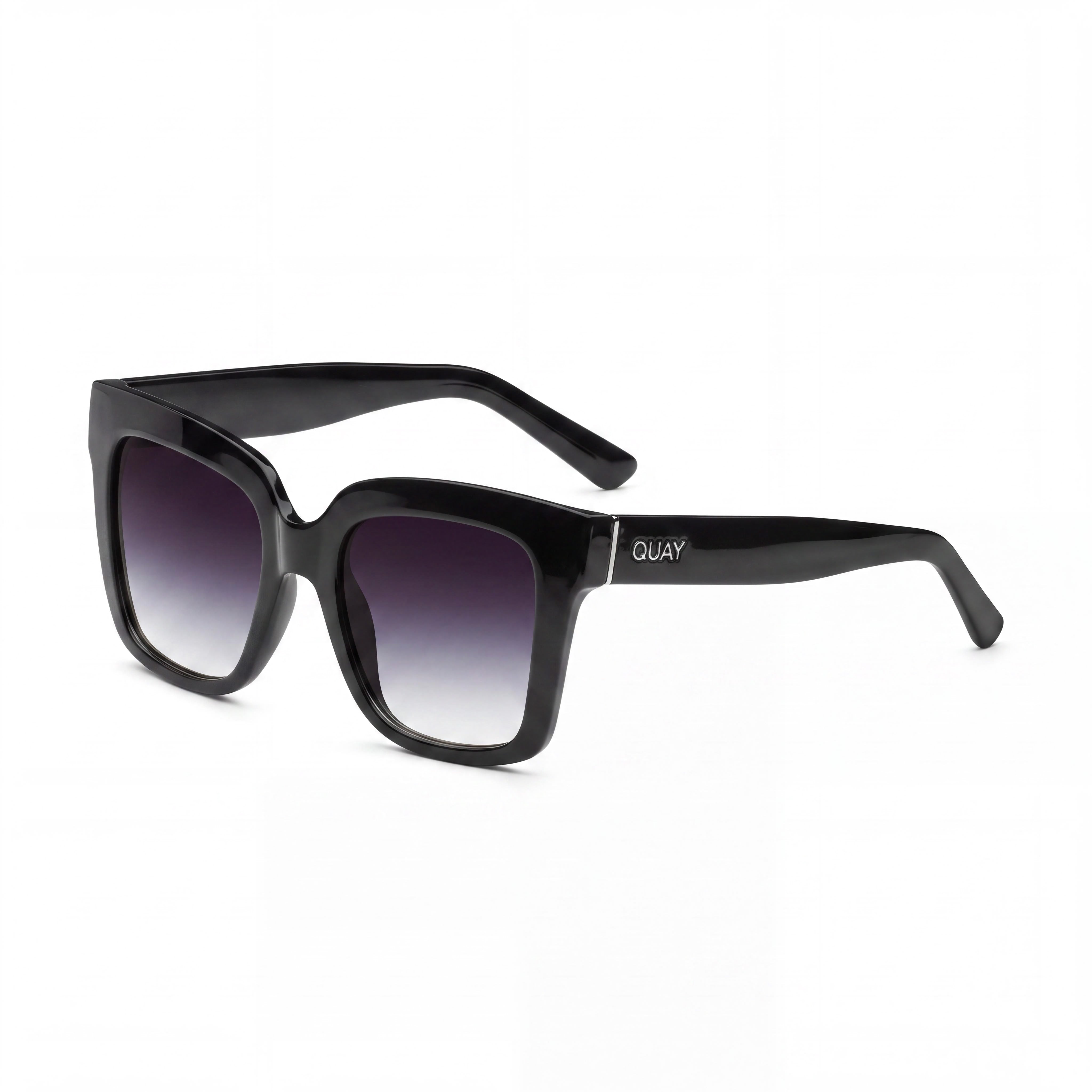 QUAY AUSTRALIA Women's Square Polarized UV Protection Sunglasses with Black Fade Plastic Frame 52mm, Photo 1