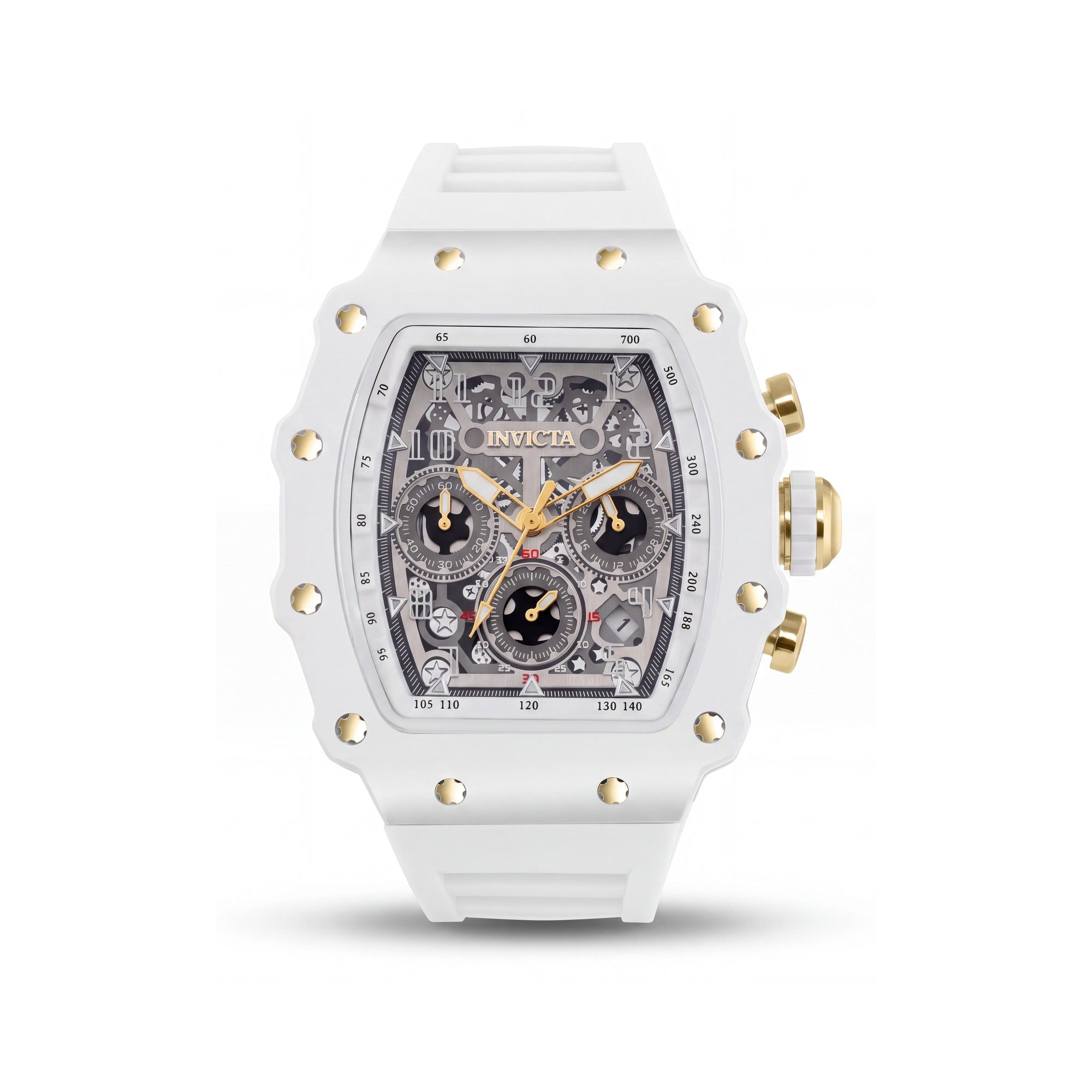Invicta Racing 69700 Quartz Unisex Watch with White Case, 43mm, Silicone Strap, 5 ATM Water Resistant, Photo 1