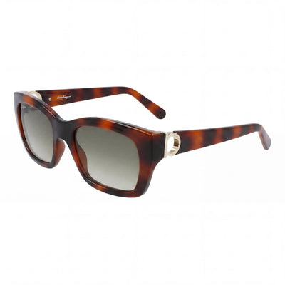 Gafas de sol Salvatore Ferragamo SF1012SL para mujer, cuadradas, de acetato color tortuga y gris degradado, con protección UV, 53 mm