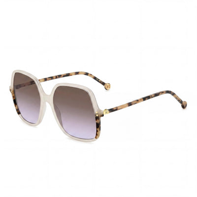 Gafas de sol Carolina Herrera para mujer modernas de acetato ligero color marfil, marrón y violeta degradado con protección UV, no polarizadas 56-18-140