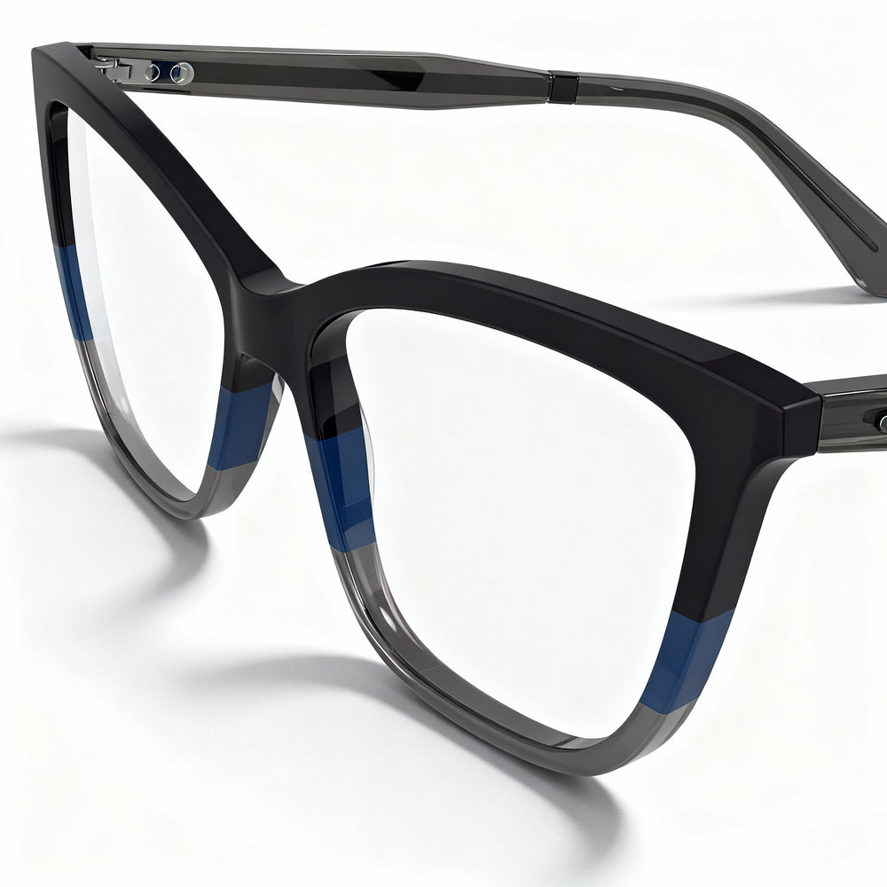 Calvin Klein Modern CK23545 Unisex Acetate Frame Non-polarised Lens Eyewear, Black/Blue/Grey, 53mm