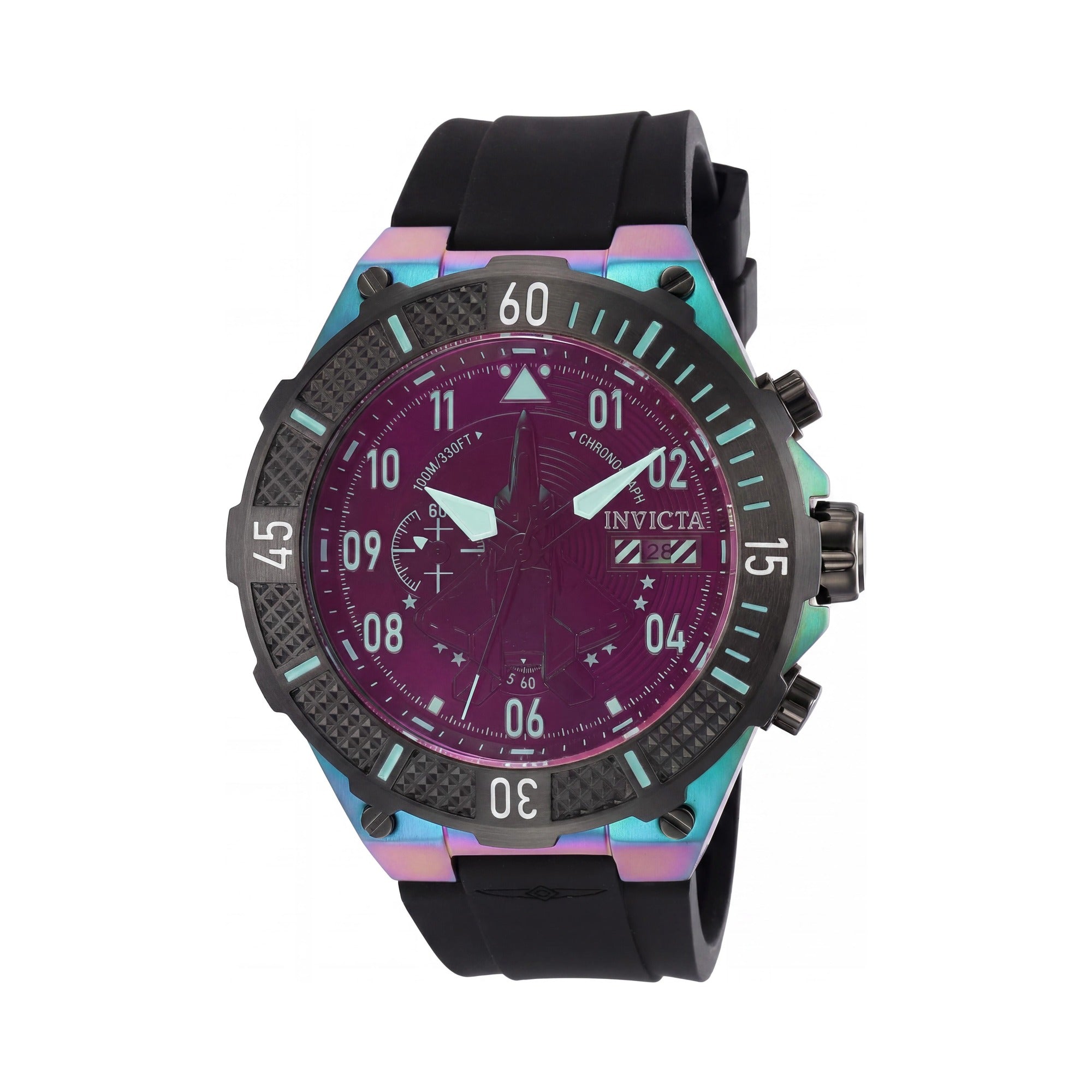Invicta Classic Sport Men's Watch with Black Stainless Steel Case and Chronograph Function, 50mm Diameter, Photo 1