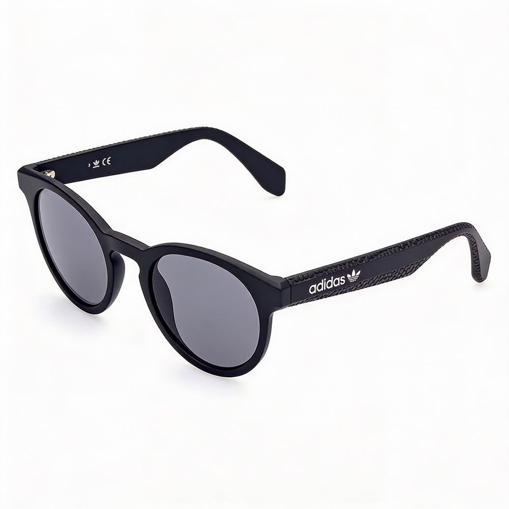 adidas Originals Classic Unisex Metal Matte Black Smoke Frame Black Lens UV Protection Sunglasses 52mm