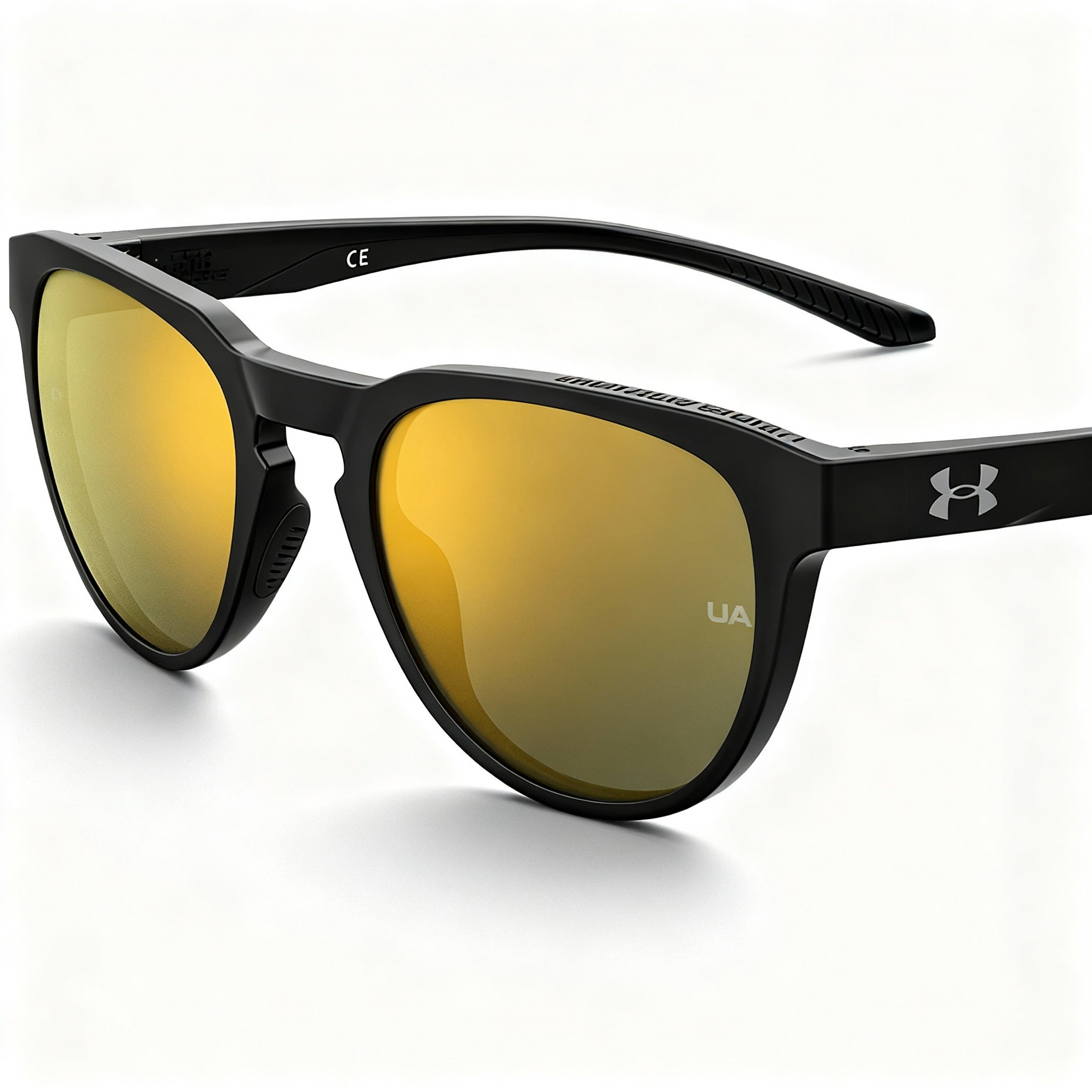 Under Armour Classic Men's ECO CO-POLYESTER Non-Polarized UV Protected Sunglasses, Black & Multilayer Gold, 53mm