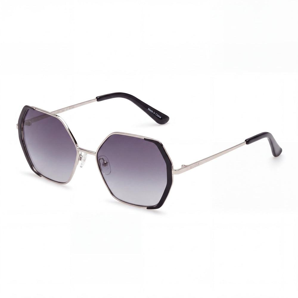 GUESS GF0387 Women's Clear Plastic Frame Gradient Smoke Lens with 100% UV Protection Sunglasses 57mm