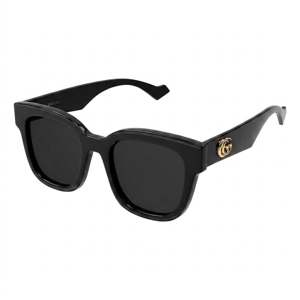Gucci GG0998S - Montura de plástico negro brillante para mujer con lentes degradados en gris y negro con protección UV (52 mm)