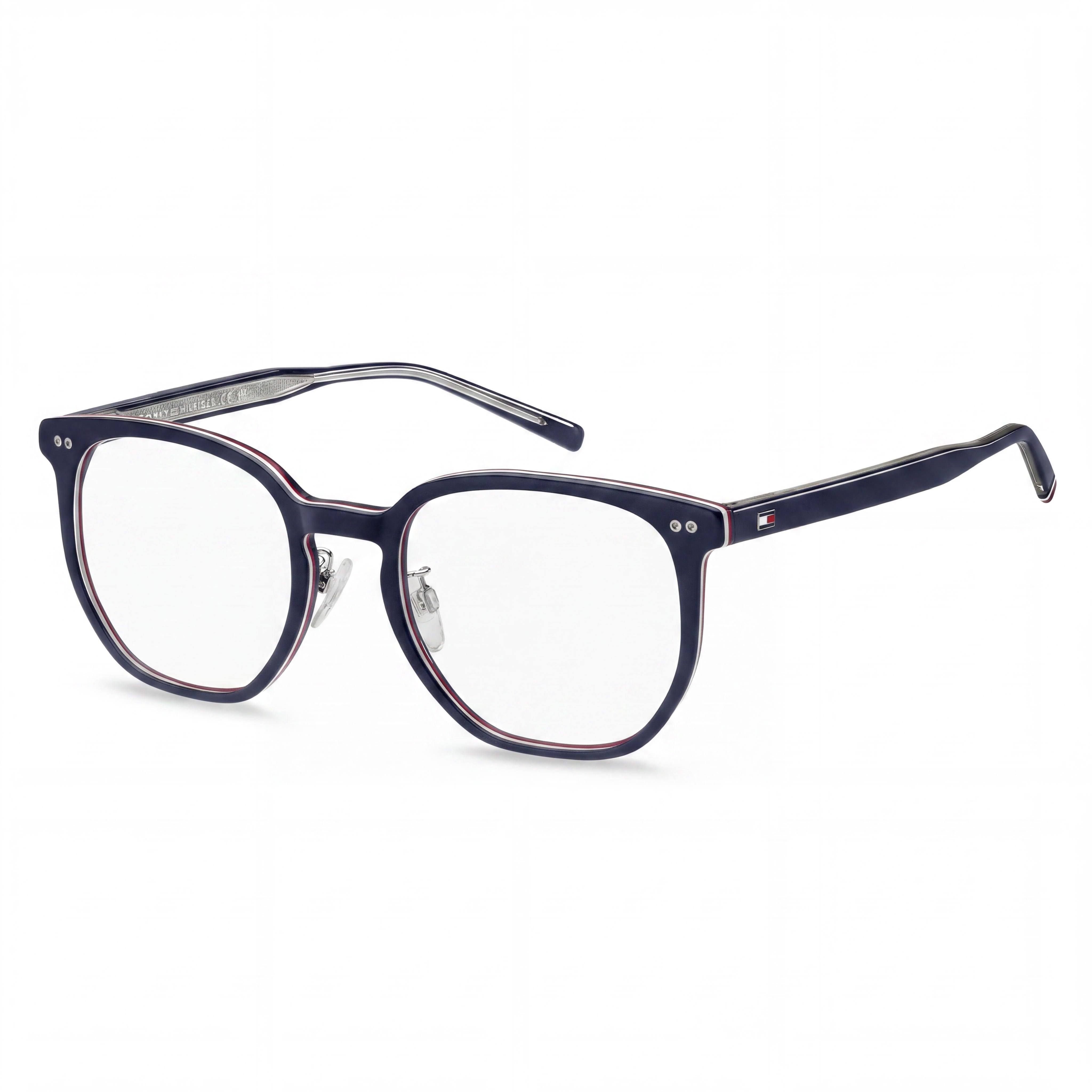Tommy Hilfiger Men's Casual Optical Eyeglasses Frame, Multicolour Acetate Material, 53mm Lens, Photo 1