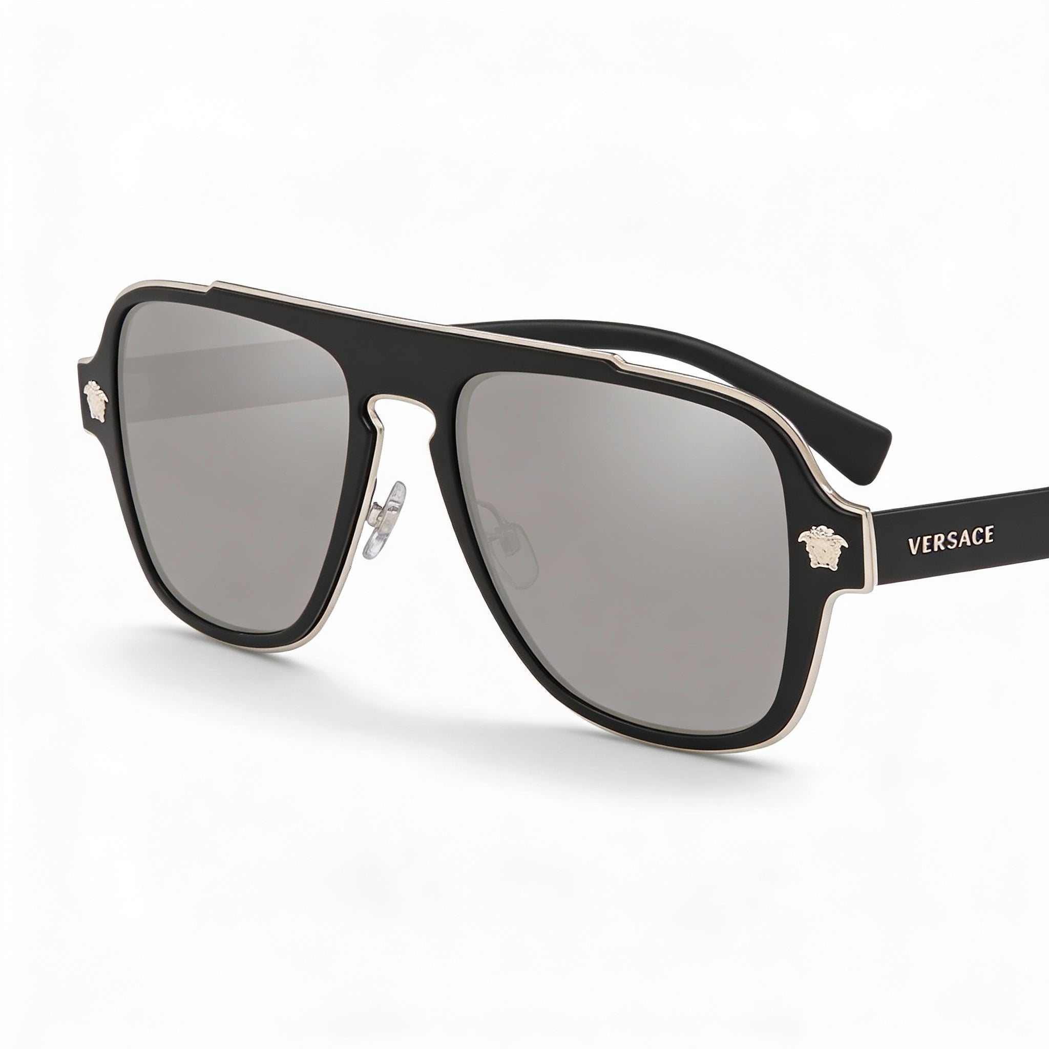 Versace VE2199 Unisex Black Dark Grey Composite Sunglasses Grey Polarized Gradient UV Lenses 56mm, Photo 1