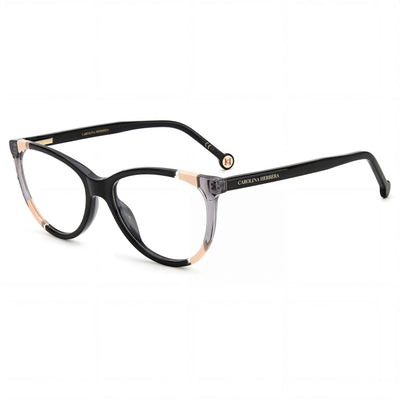 Gafas de sol Carolina Herrera CH 0064 para mujer, montura de acetato, color negro nude, lentes de policarbonato y protección UV, 55 mm