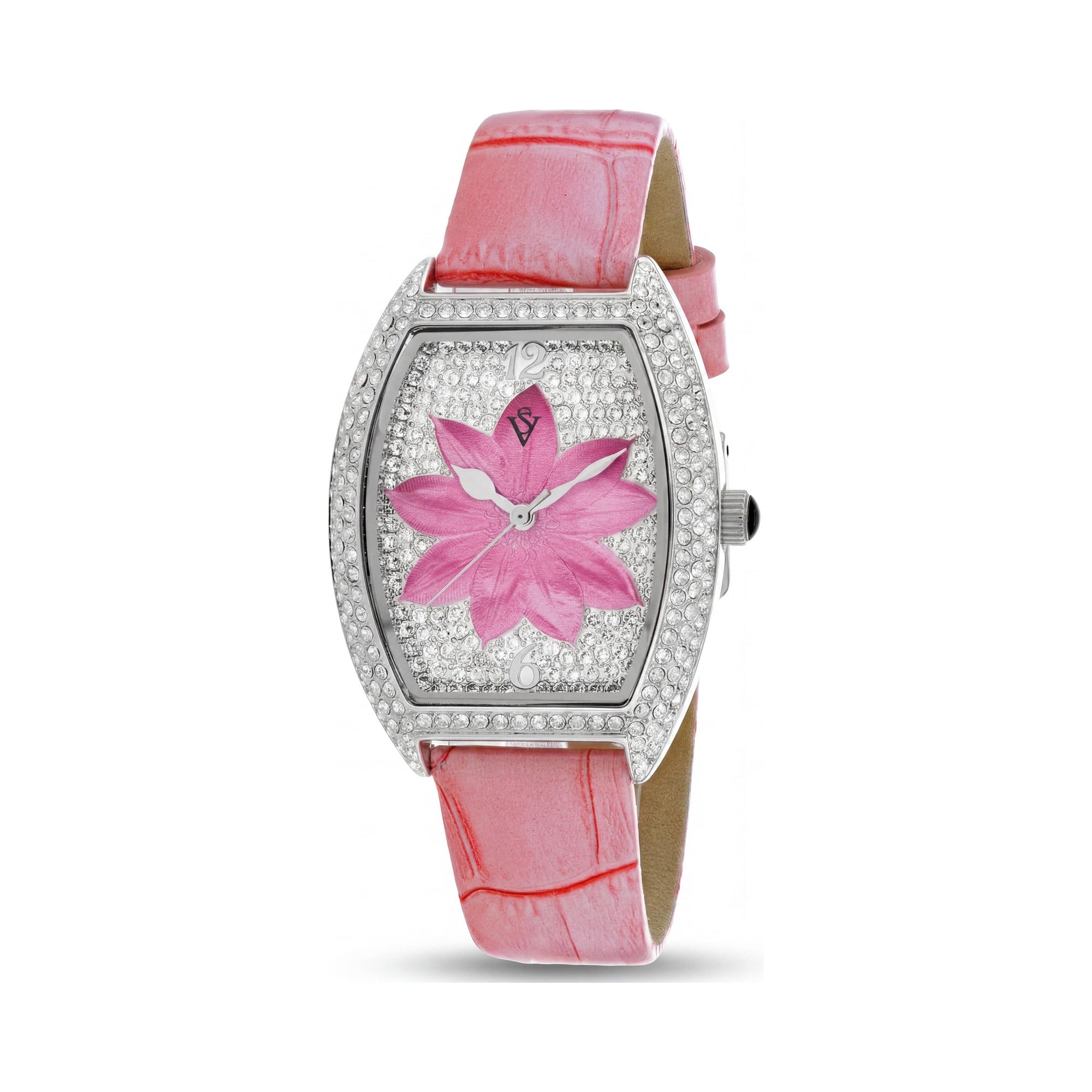 Christian Van Sant Women's Quartz Movement Pink Dial Stainless Steel Leather Strap Water Resistant Watch, Photo 1