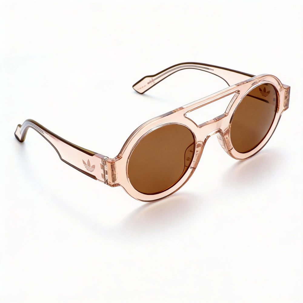 Gafas de sol deportivas adidas para hombre, con montura de plástico multicolor y lentes marrones, no polarizadas y protección UV, 47 mm