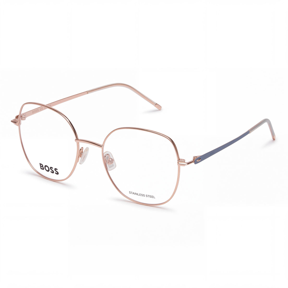 BOSS Audio Systems Gafas modernas para mujer, marco de acero de aleación en color dorado y azul, lentes de policarbonato, no polarizadas, 52 mm, Photo 1