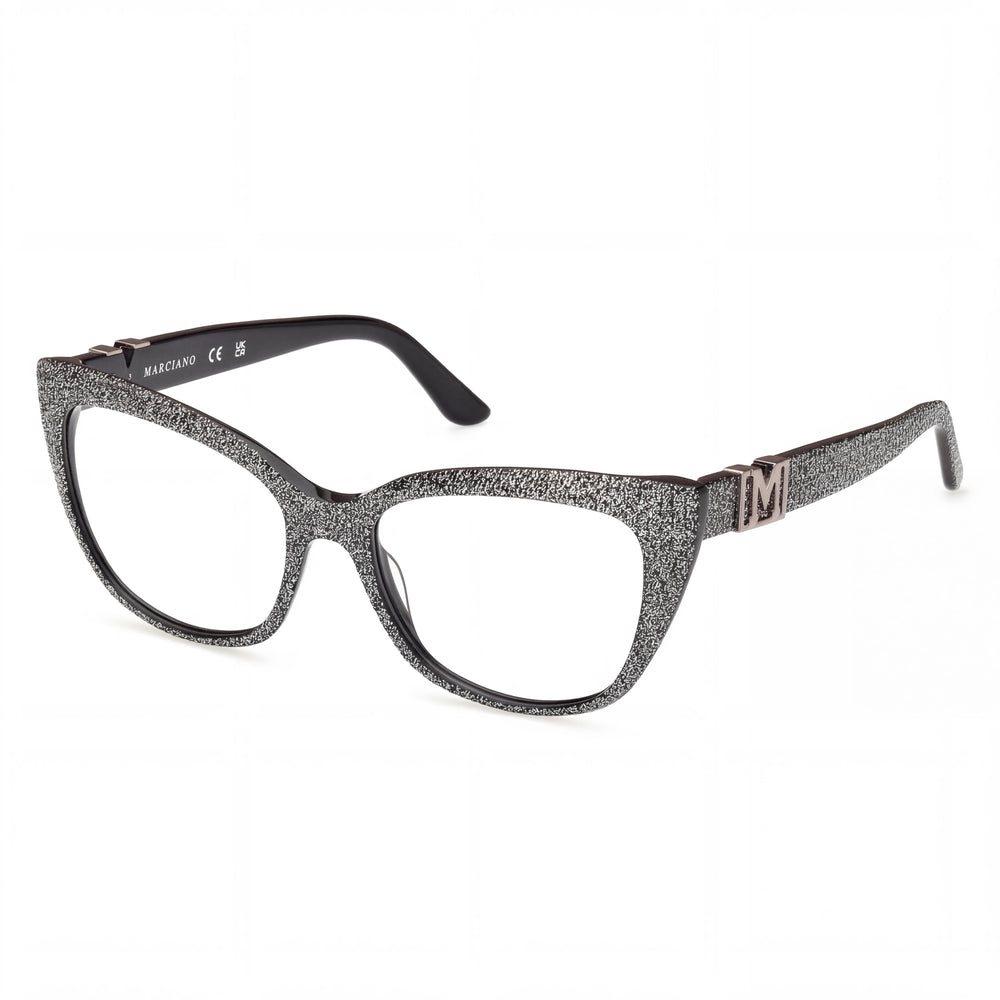 GUESS by Marciano Gm50008 Women's Shiny Black Plastic Frame Polycarbonate Lenses Eyeglasses 55mm