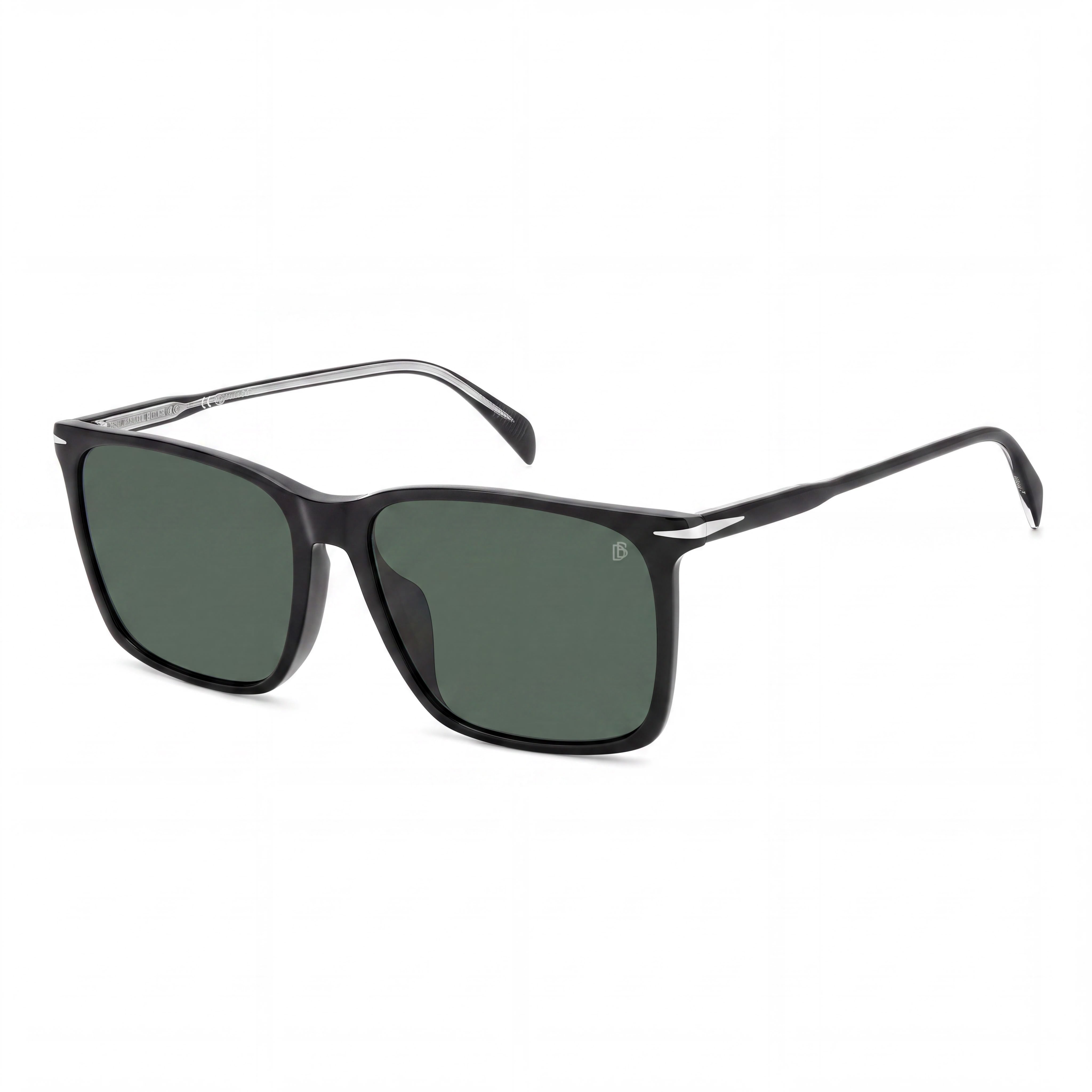 David Beckham Casual Men's Black Light Acetate Green Polarized Polycarbonate Sunglasses 58mm, Photo 1