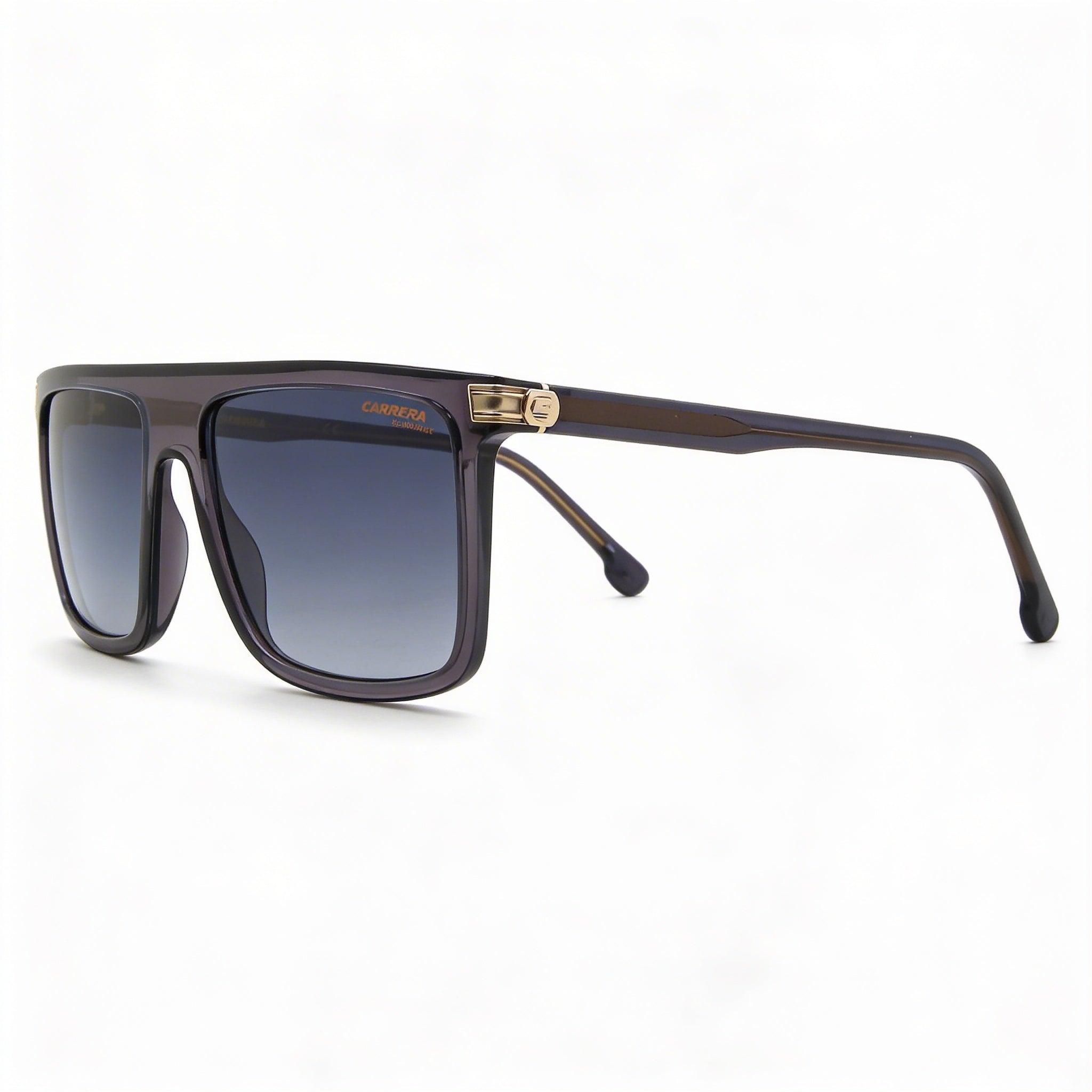 Gafas de sol Carrera Contemporary unisex con montura de plástico gris transparente, color gris degradado, sin polarizar, con protección UV, aptas para prescripción médica, 58 mm, Photo 1