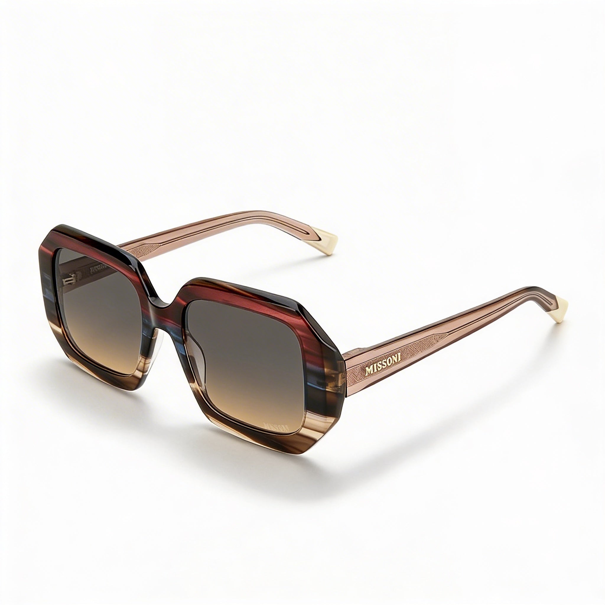 Gafas de sol clásicas Missoni para mujer, acetato havana con degradado gris, protección UV, 53 mm, Photo 1