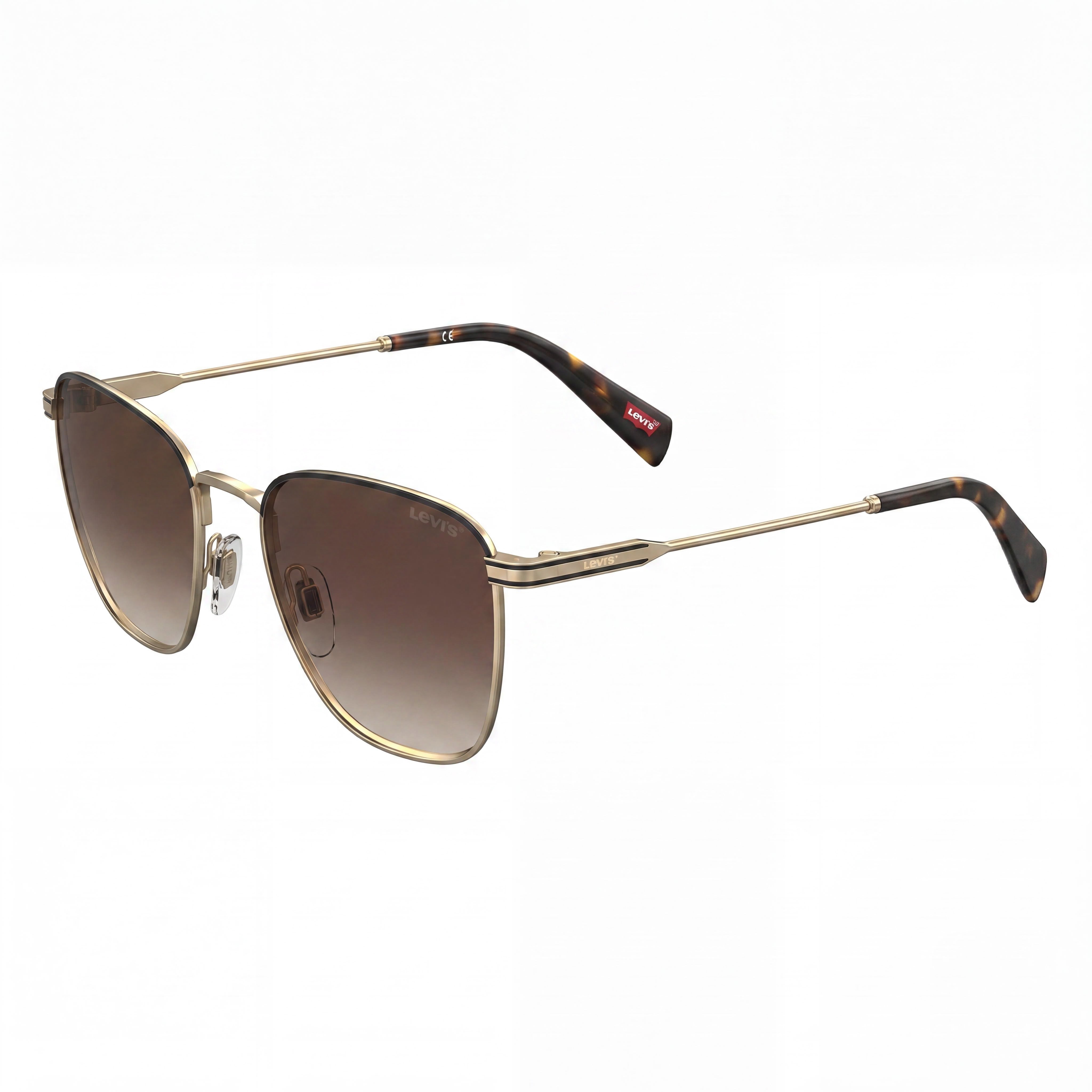 Levi's Lv 1016/S Unisex Stainless Steel Gold Brown Gradient Non-Polarized UV Protected Sunglasses 52mm, Photo 1