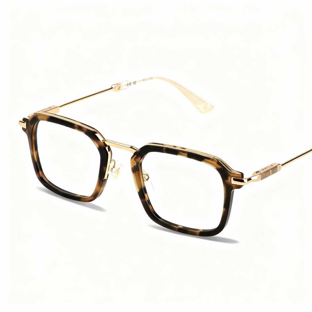 Montura de gafas metálica Police VPLL73 para hombre, oro rosa, estilo casual, 50-21-145