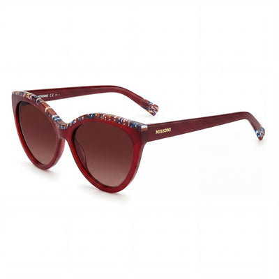 M Missoni Women's Cat Eye Acetate Sunglasses in Burgundy with 100% UV Protection, 57mm Lens Width