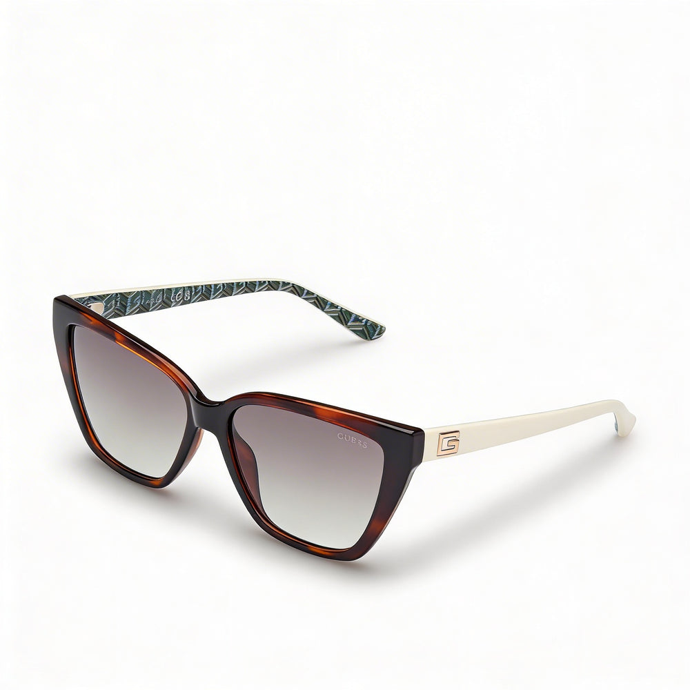 Gafas de sol GUESS GU7919/S Cat-Eye para mujer con protección UV, montura de acetato color habana oscuro y lentes verdes degradadas de 58 mm