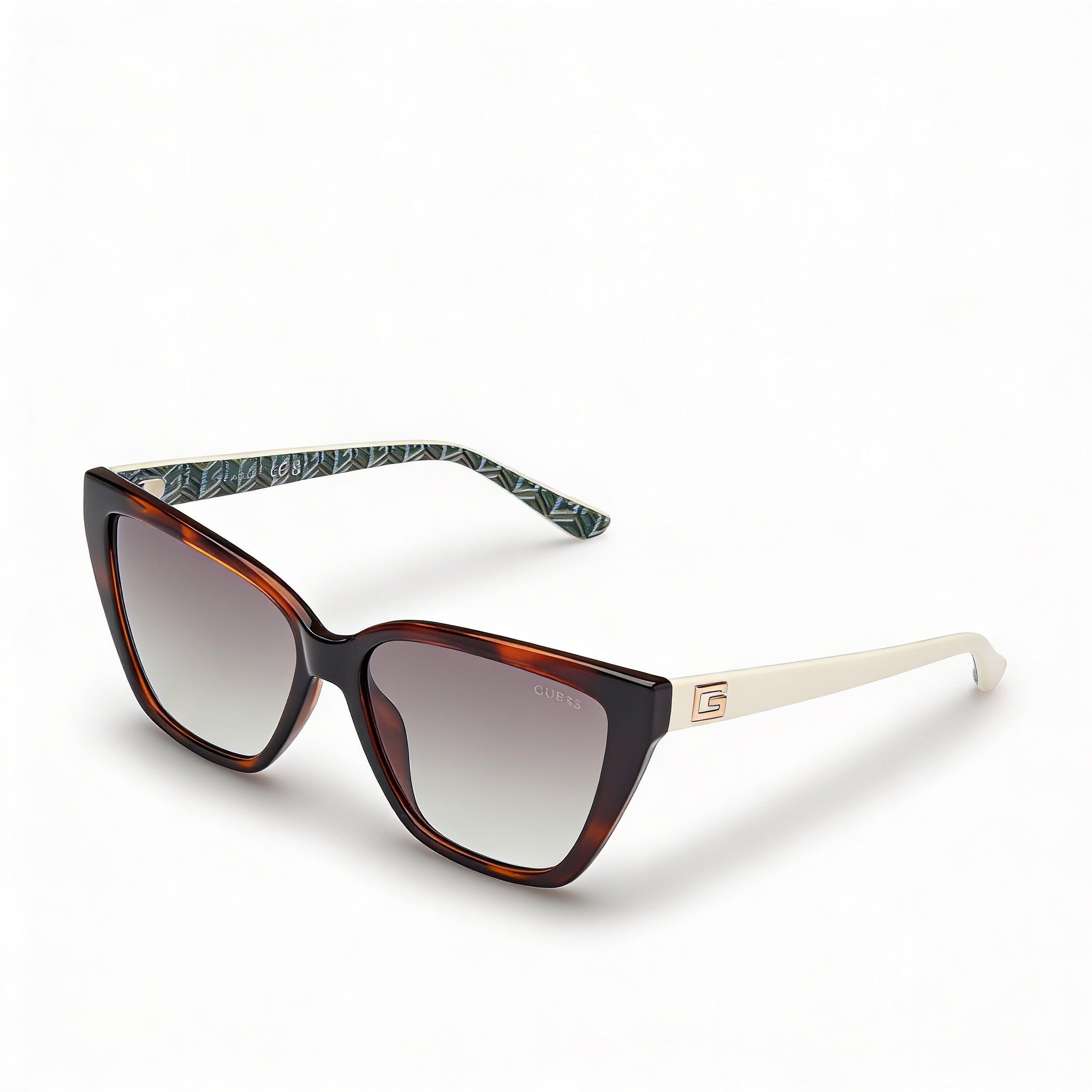 Gafas de sol GUESS GU7919/S Cat-Eye para mujer con protección UV, montura de acetato color habana oscuro y lentes verdes degradadas de 58 mm, Photo 1