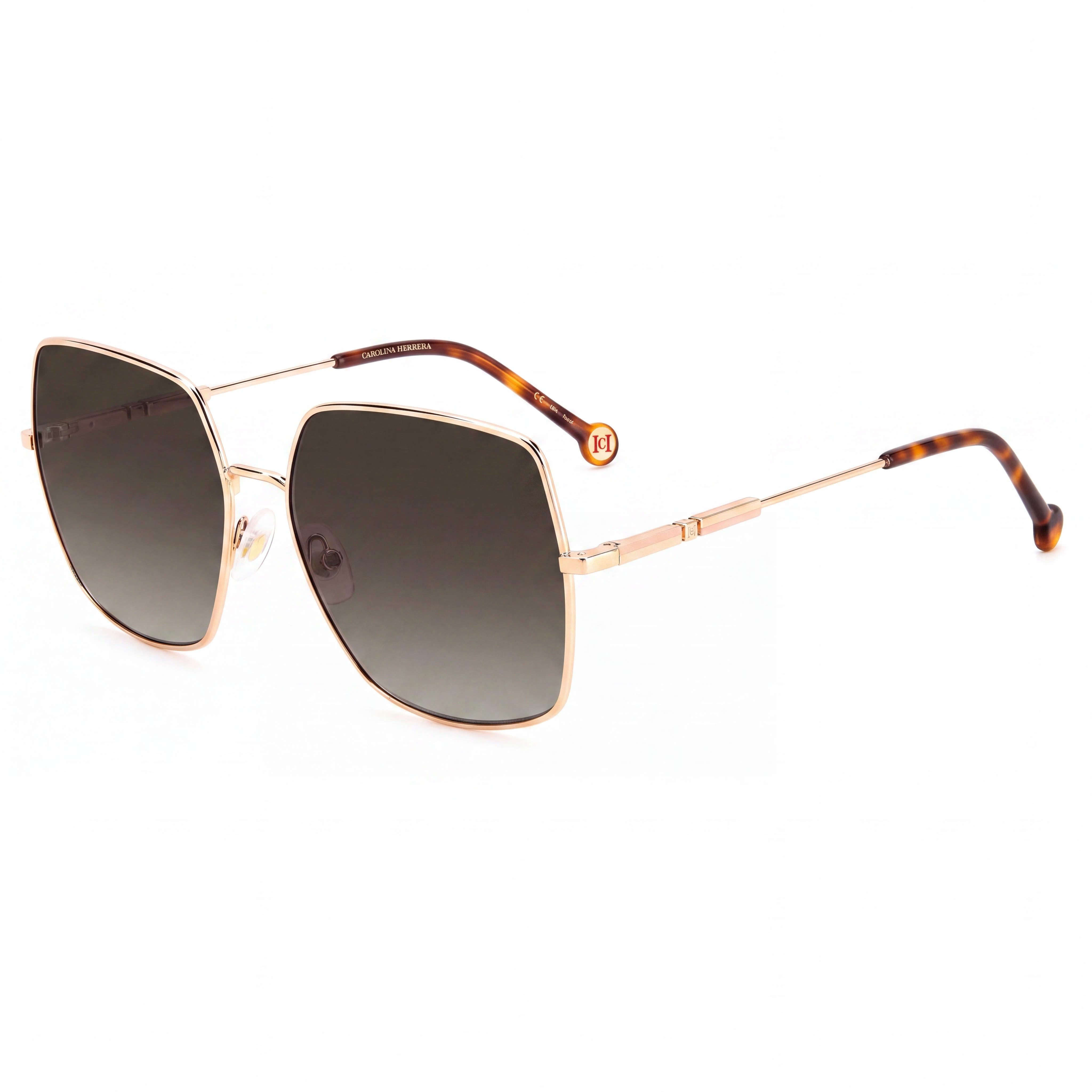 Carolina Herrera HER 0139/S Women's Classic Gold Copper Brown Shaded Metal Frame Gradient Brown Shaded Non-Polarized 60mm, Photo 1