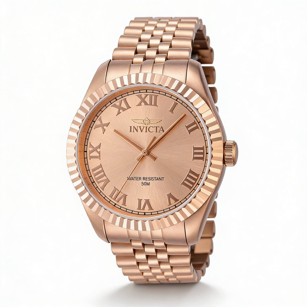 Invicta Specialty 47407 Unisex Rose Gold Stainless Steel Quartz Bracelet Watch 43mm 5 Bar Water Resistant