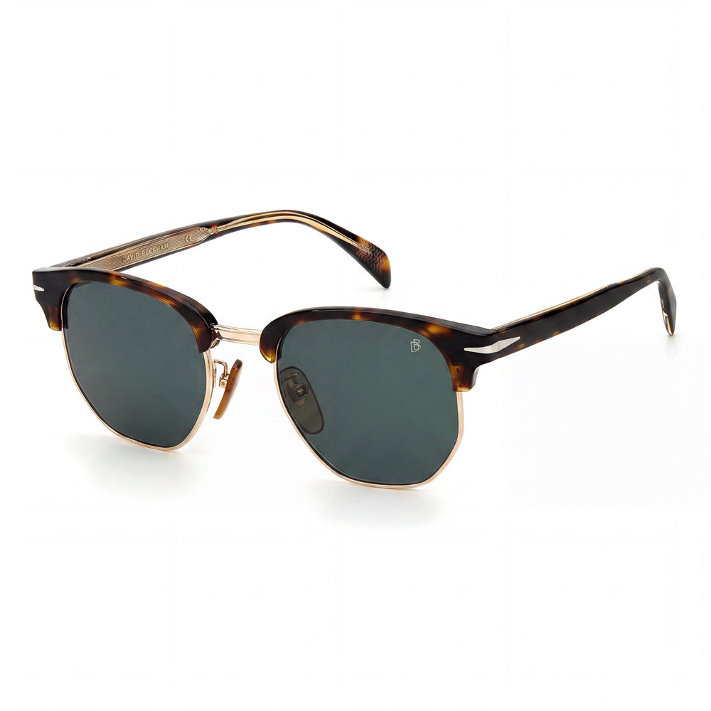 Gafas de sol David Beckham Db 1002/S unisex color Havana oscuro, montura de poliamida, lentes verdes, protección UV, 51 mm